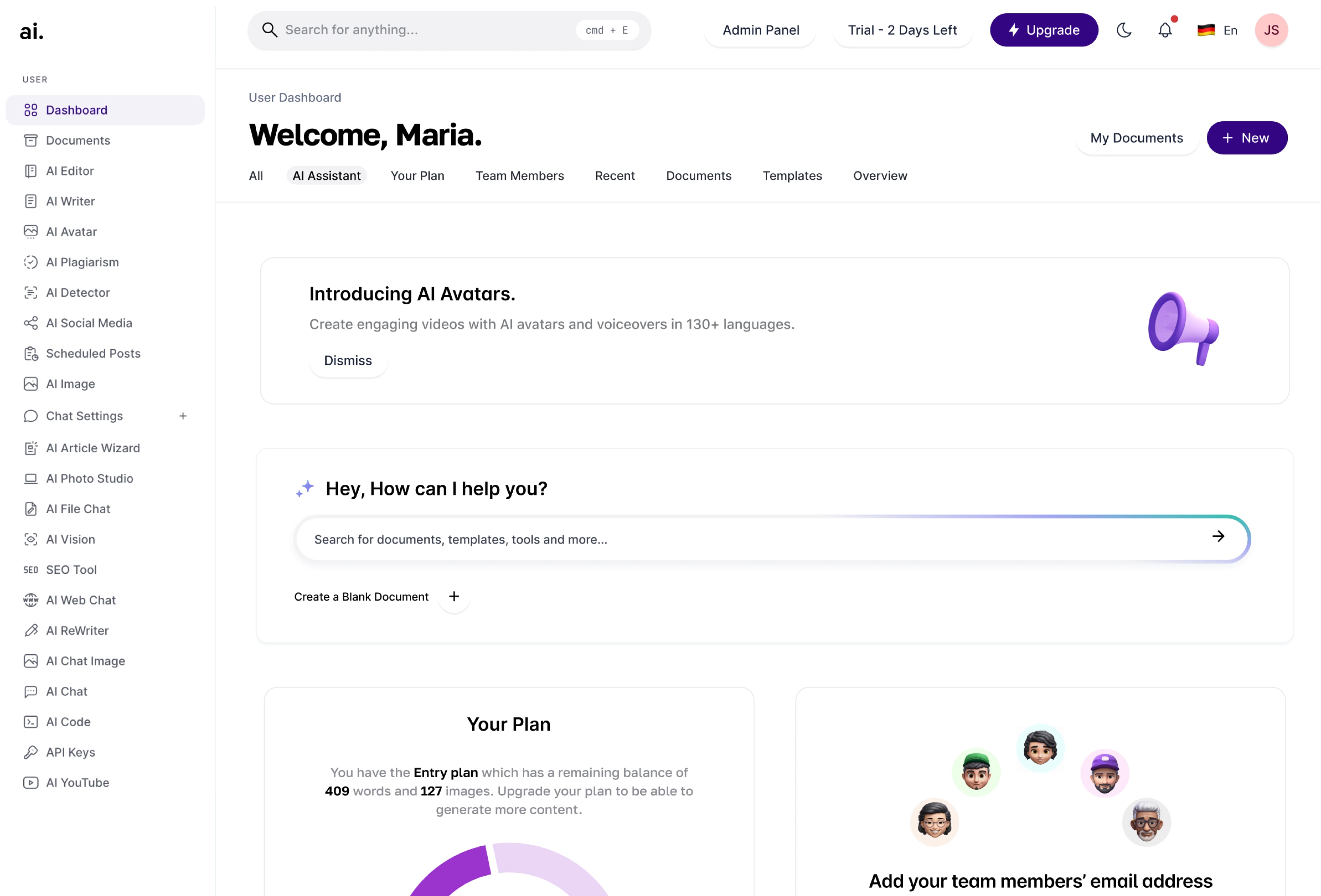 Image of Mon Agent AI dashboard